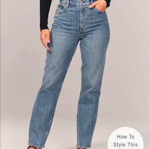 COPY - Abercrombie and Fitch Curve Love 90s High Rise Straight Leg Jeans